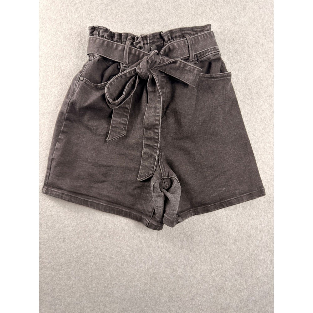 C'Est Toi Black Label Paperbag Waist Denim Shorts Faded Black CTB593S Mens M